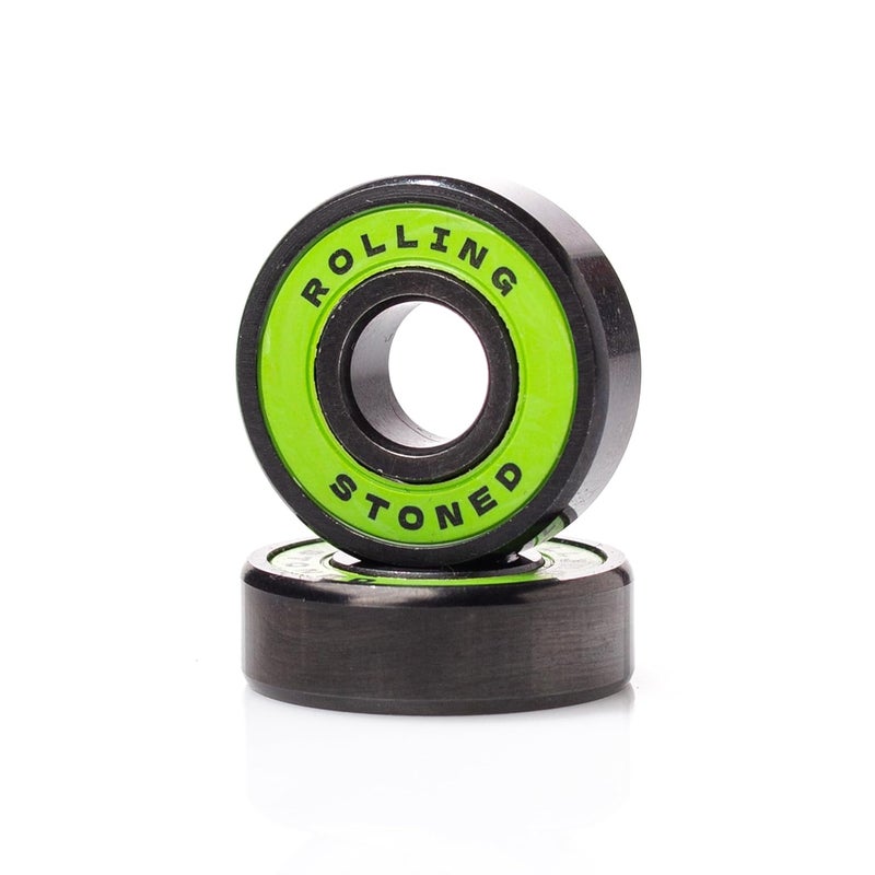 Rolling Stoned Skateboard Bearing Set - ABEC 7 Sealed Bearings for Skateboards, Longboards, Scooters and Roller Skates Stainless Steel 608 Bearings (8 Pack, Green) (AAA Trips) - Image 2